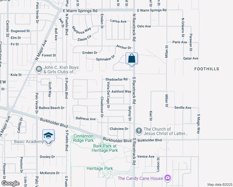 map of restaurants, bars, coffee shops, grocery stores, and more near 923 Ashford Way in Henderson