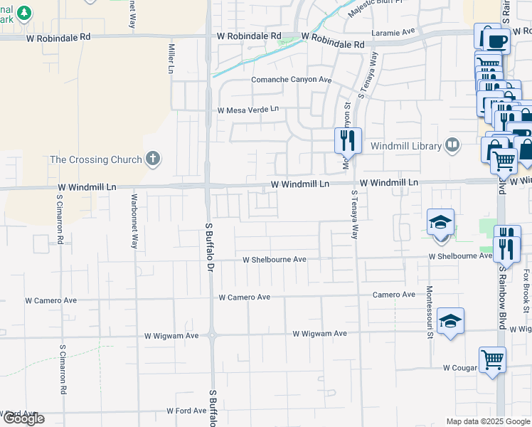 map of restaurants, bars, coffee shops, grocery stores, and more near 7628 Rising Port Avenue in Las Vegas