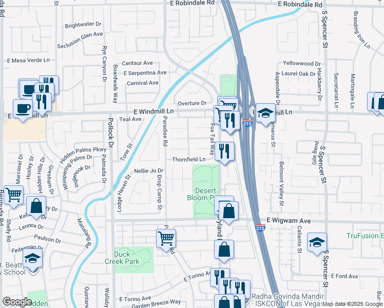 map of restaurants, bars, coffee shops, grocery stores, and more near 8272 Beaverbrook Way in Las Vegas