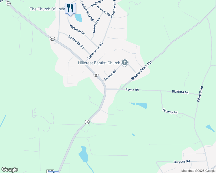 map of restaurants, bars, coffee shops, grocery stores, and more near 2627 North Carolina 66 in Kernersville