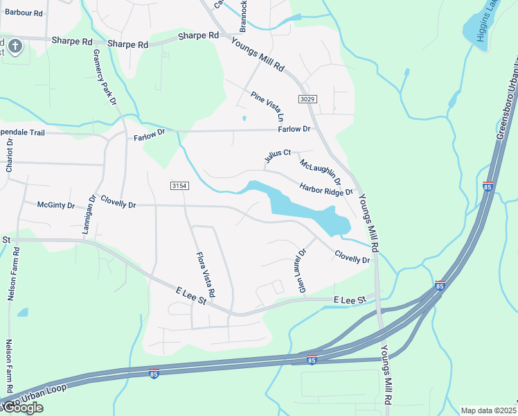 map of restaurants, bars, coffee shops, grocery stores, and more near 2205 Cabin Court in Greensboro