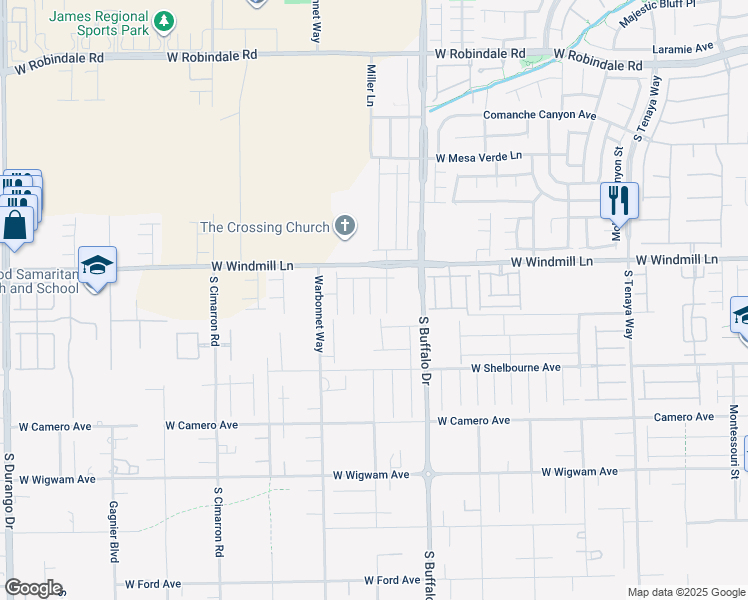 map of restaurants, bars, coffee shops, grocery stores, and more near 8166 Sandy Slope Court in Las Vegas