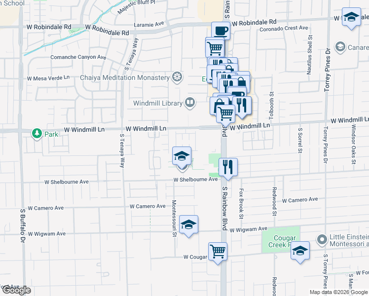 map of restaurants, bars, coffee shops, grocery stores, and more near 8182 Cape Ito Court in Las Vegas