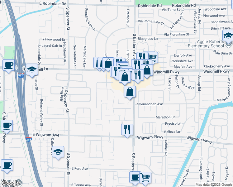 map of restaurants, bars, coffee shops, grocery stores, and more near 8250 Vista Colorado Street in Las Vegas