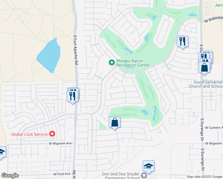 map of restaurants, bars, coffee shops, grocery stores, and more near 173 Water Hazard Lane in Las Vegas