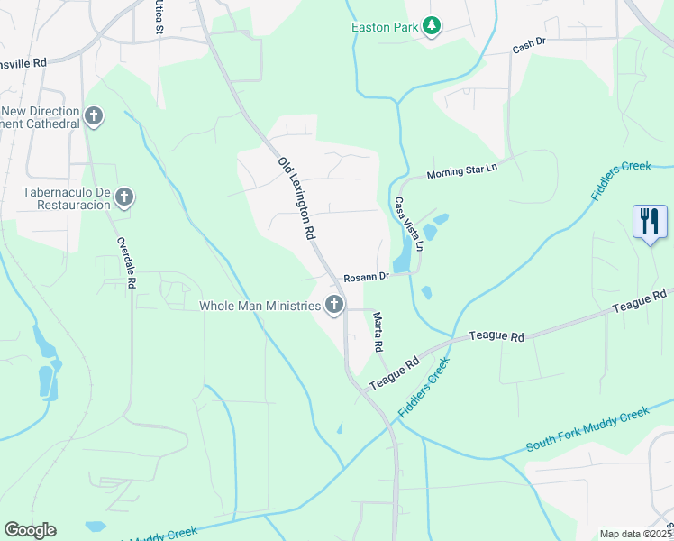 map of restaurants, bars, coffee shops, grocery stores, and more near 3863 Old Lexington Road in Winston-Salem