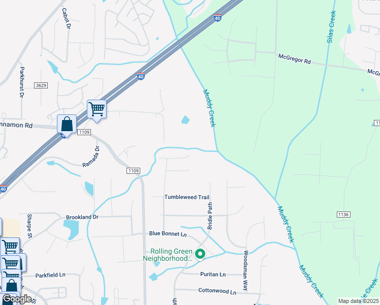 map of restaurants, bars, coffee shops, grocery stores, and more near 275 Coghill Drive in Winston-Salem