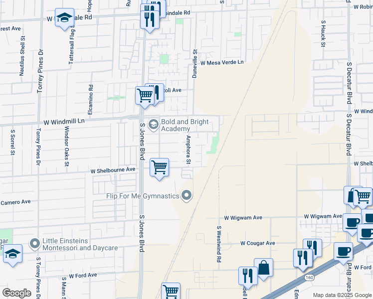 map of restaurants, bars, coffee shops, grocery stores, and more near 8233 Amphora Street in Las Vegas