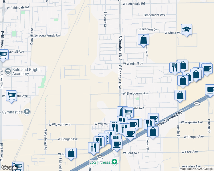 map of restaurants, bars, coffee shops, grocery stores, and more near 8261 Montbray Street in Las Vegas