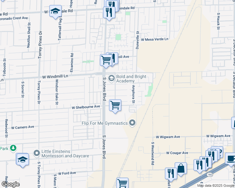 map of restaurants, bars, coffee shops, grocery stores, and more near in Las Vegas
