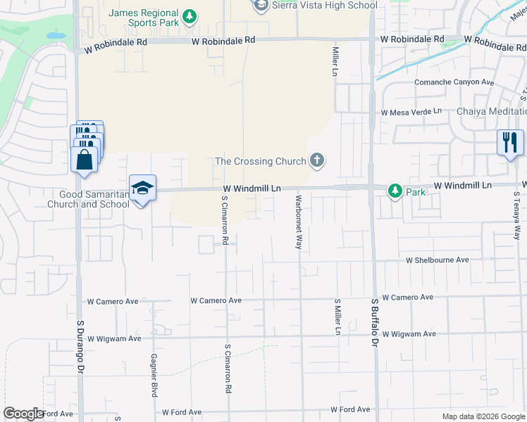 map of restaurants, bars, coffee shops, grocery stores, and more near 8836 Spencer Butte Court in Las Vegas