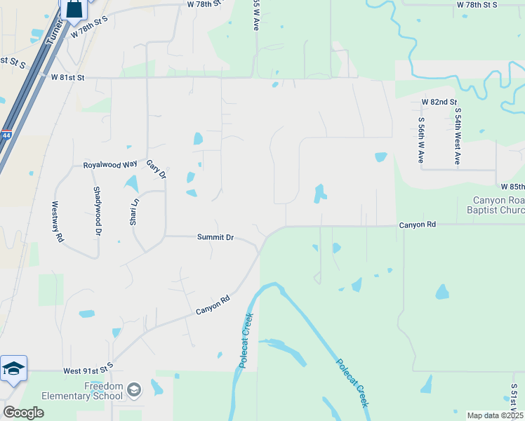 map of restaurants, bars, coffee shops, grocery stores, and more near 8422 Hillwood Drive in Tulsa