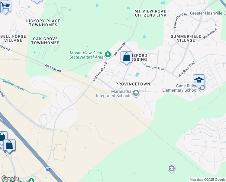 map of restaurants, bars, coffee shops, grocery stores, and more near 5861 Monroe Crossing in Nashville
