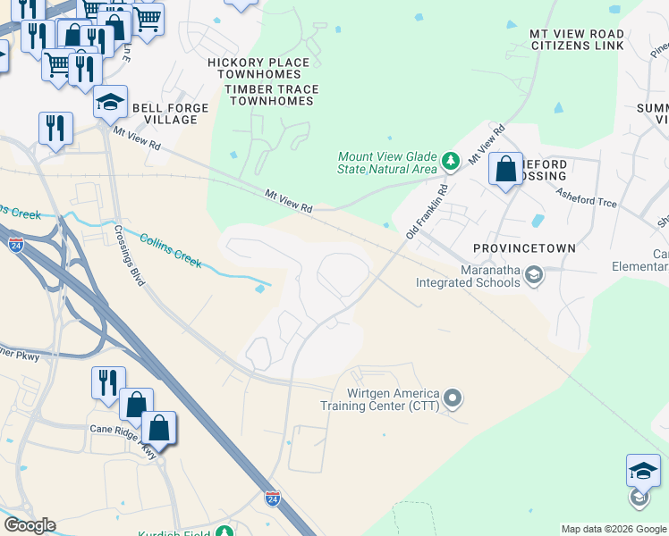 map of restaurants, bars, coffee shops, grocery stores, and more near 2901 Old Franklin Road in Nashville