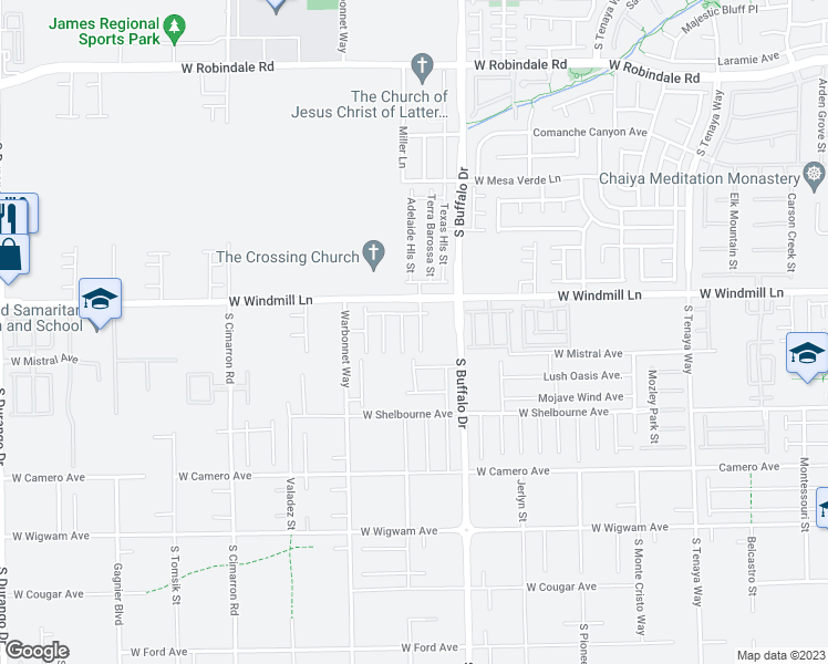 map of restaurants, bars, coffee shops, grocery stores, and more near 8151 Moonlight Meadows Street in Las Vegas
