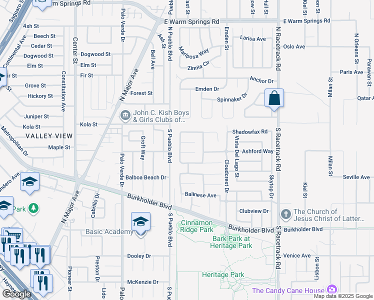 map of restaurants, bars, coffee shops, grocery stores, and more near 816 Safflower Court in Henderson