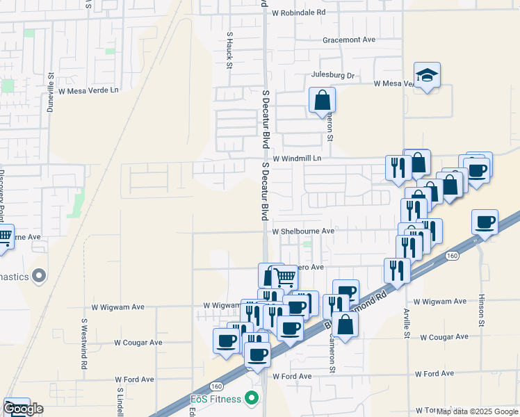 map of restaurants, bars, coffee shops, grocery stores, and more near 4913 Notting Hill Avenue in Las Vegas