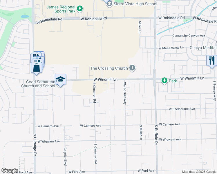 map of restaurants, bars, coffee shops, grocery stores, and more near 8148 Rockflower Street in Las Vegas