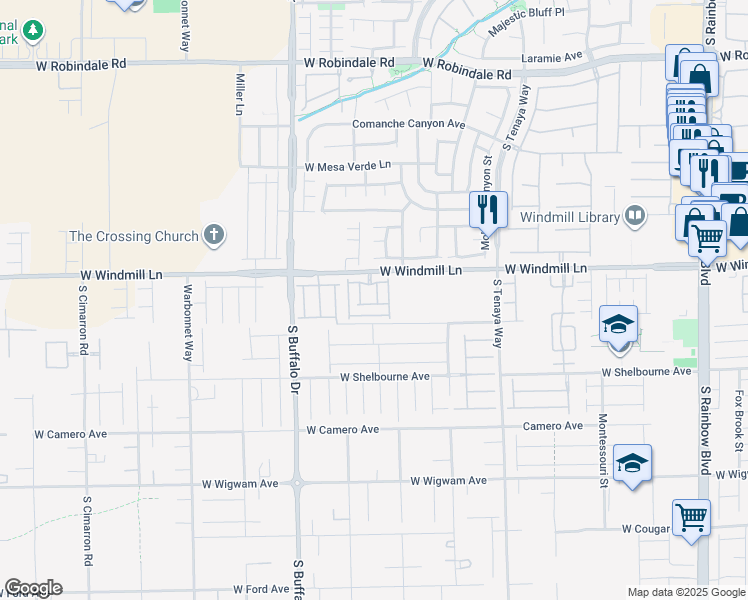 map of restaurants, bars, coffee shops, grocery stores, and more near 7618 Pallon Avenue in Las Vegas