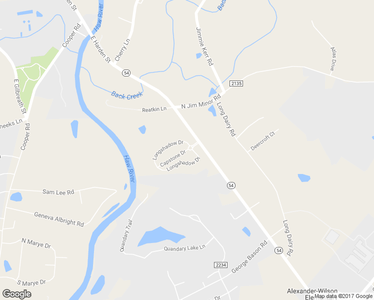 map of restaurants, bars, coffee shops, grocery stores, and more near Capstone Drive in Graham