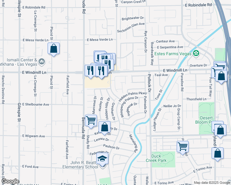 map of restaurants, bars, coffee shops, grocery stores, and more near 8205 Flanders Terrace Drive in Las Vegas