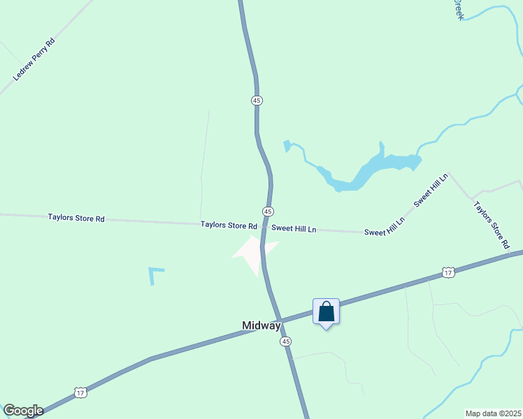 map of restaurants, bars, coffee shops, grocery stores, and more near 139 North Carolina 45 in Merry Hill