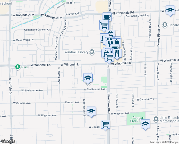 map of restaurants, bars, coffee shops, grocery stores, and more near 8164 Cape Ito Court in Las Vegas