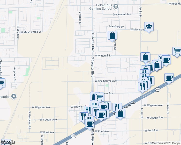 map of restaurants, bars, coffee shops, grocery stores, and more near 4913 Notting Hill Avenue in Las Vegas
