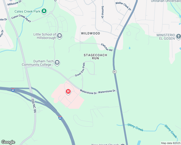 map of restaurants, bars, coffee shops, grocery stores, and more near 539 Historic Drive in Hillsborough