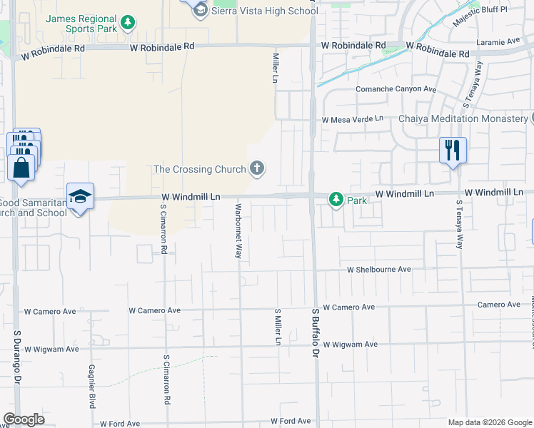 map of restaurants, bars, coffee shops, grocery stores, and more near 8140 Misty Horizon Court in Las Vegas
