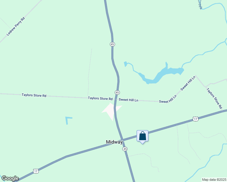 map of restaurants, bars, coffee shops, grocery stores, and more near 139 North Carolina 45 in Merry Hill