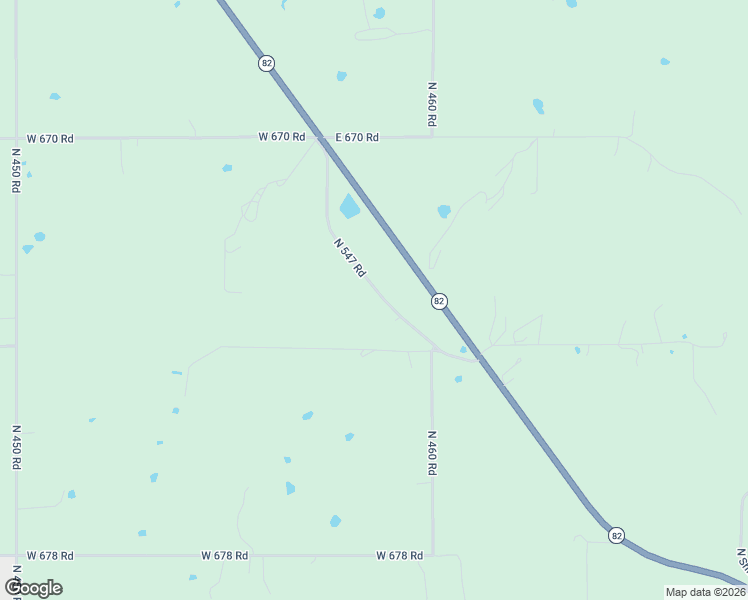 map of restaurants, bars, coffee shops, grocery stores, and more near 9357 North 547 Road in Hulbert