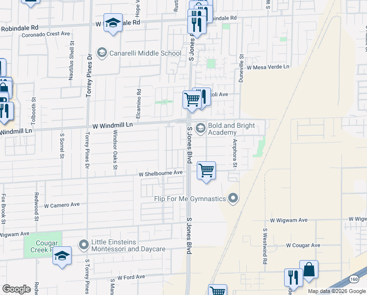map of restaurants, bars, coffee shops, grocery stores, and more near 6094 Pirates Delight Avenue in Las Vegas