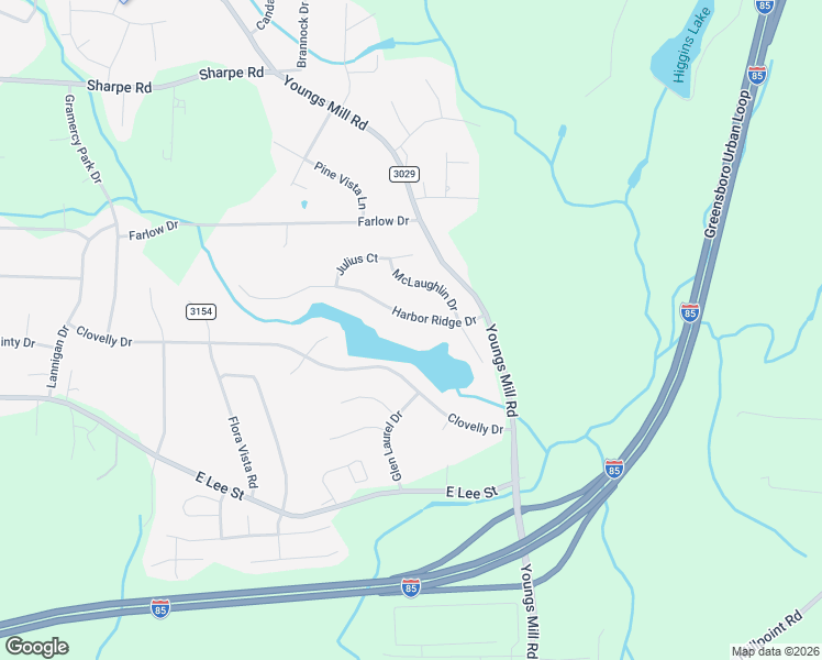 map of restaurants, bars, coffee shops, grocery stores, and more near 4278 Harbor Ridge Drive in Greensboro