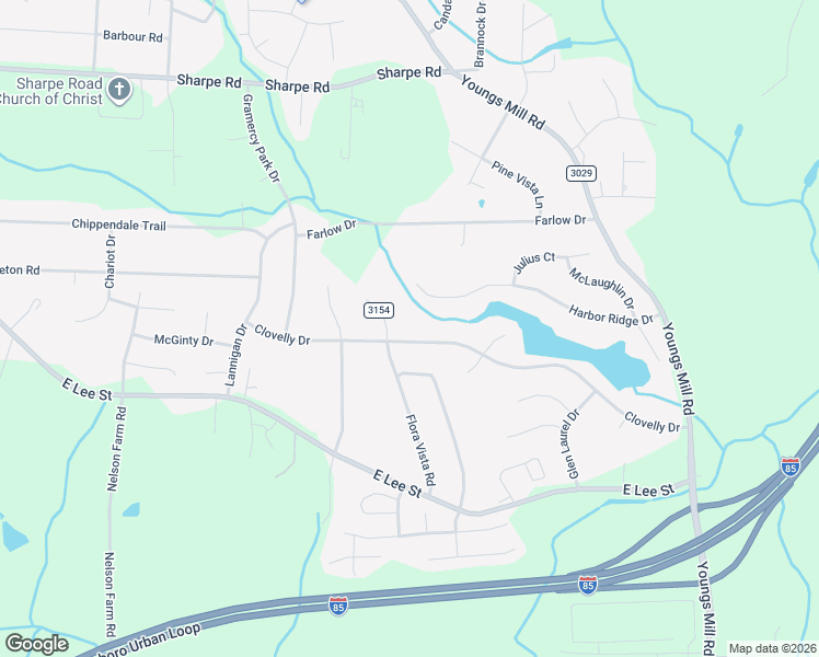 map of restaurants, bars, coffee shops, grocery stores, and more near 4242 Harbor Ridge Drive in Greensboro