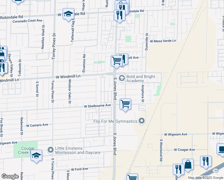 map of restaurants, bars, coffee shops, grocery stores, and more near 6108 Wild Waters Avenue in Las Vegas