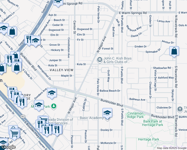 map of restaurants, bars, coffee shops, grocery stores, and more near 308 Eastminister Court in Henderson
