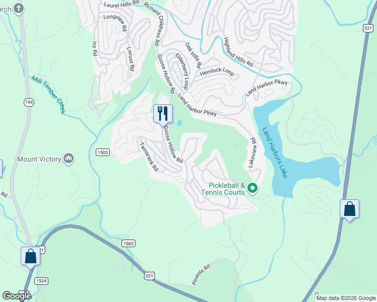 map of restaurants, bars, coffee shops, grocery stores, and more near 192 Rhododendron Loop in Newland