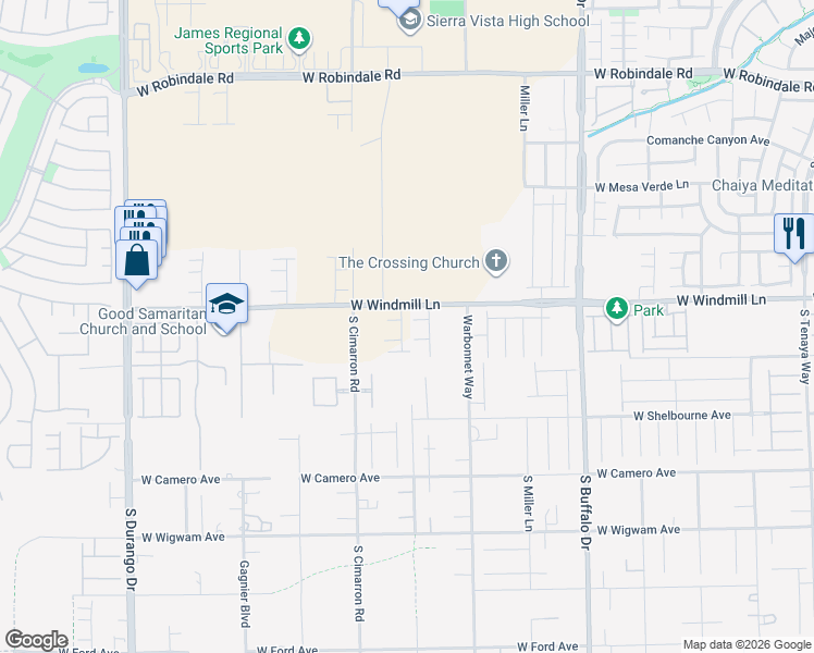 map of restaurants, bars, coffee shops, grocery stores, and more near 8078 Chocolate Hills Court in Las Vegas