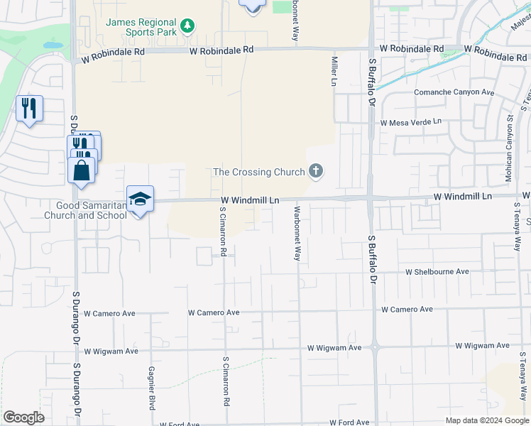map of restaurants, bars, coffee shops, grocery stores, and more near 8079 Chocolate Hills Court in Las Vegas