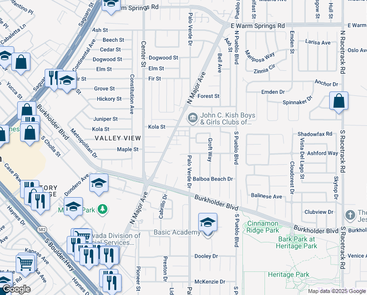 map of restaurants, bars, coffee shops, grocery stores, and more near 310 Eastminister Court in Henderson