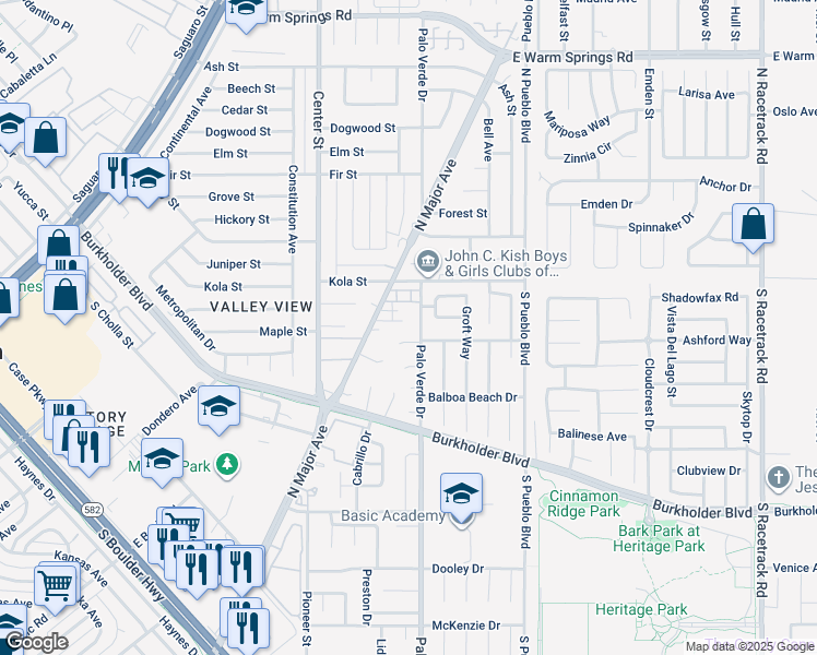 map of restaurants, bars, coffee shops, grocery stores, and more near 813 Verde Canyon Drive in Henderson
