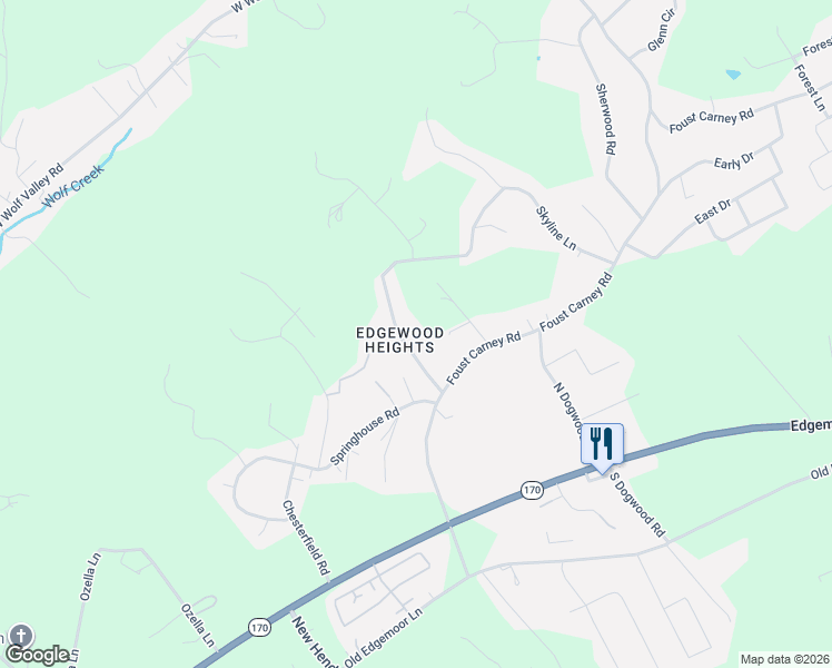 map of restaurants, bars, coffee shops, grocery stores, and more near 128 Edgewood Heights Lane in Powell