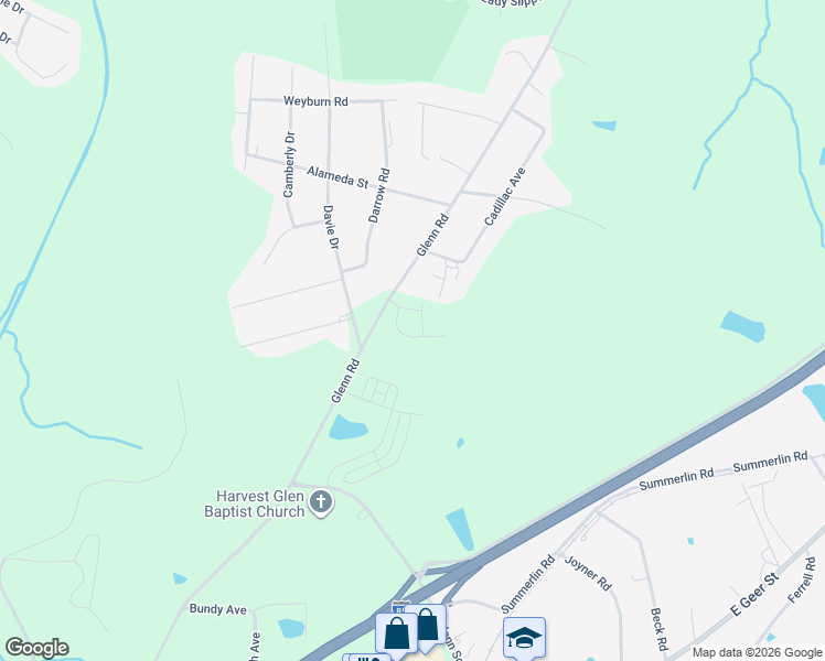 map of restaurants, bars, coffee shops, grocery stores, and more near 3700-3724 Glenn Road in Durham