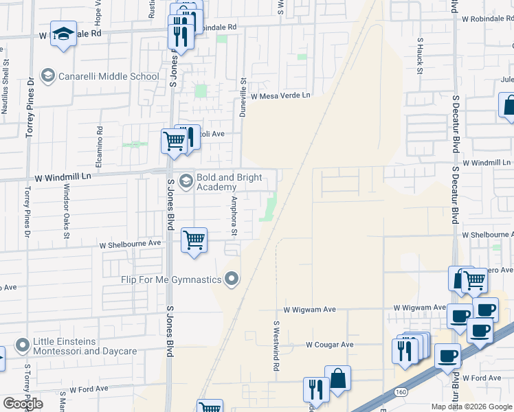 map of restaurants, bars, coffee shops, grocery stores, and more near 8186 Royallitlly Court in Las Vegas