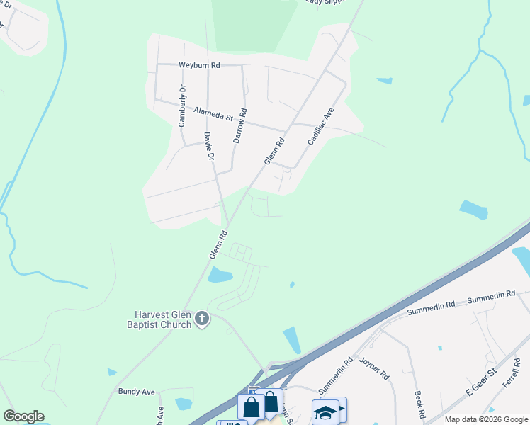 map of restaurants, bars, coffee shops, grocery stores, and more near 3700-3724 Glenn Road in Durham