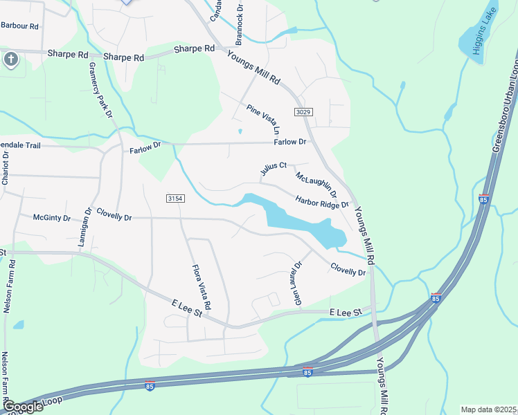 map of restaurants, bars, coffee shops, grocery stores, and more near 2200 Cabin Court in Greensboro