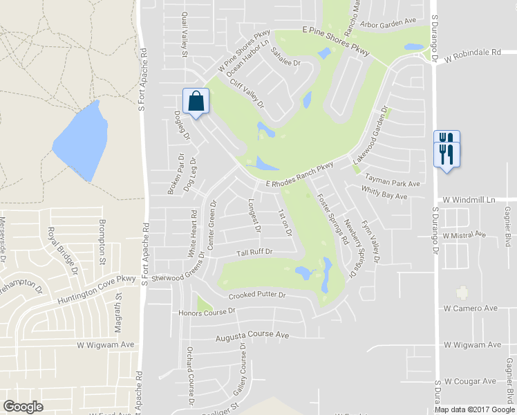 map of restaurants, bars, coffee shops, grocery stores, and more near 96 Back Spin Court in Las Vegas