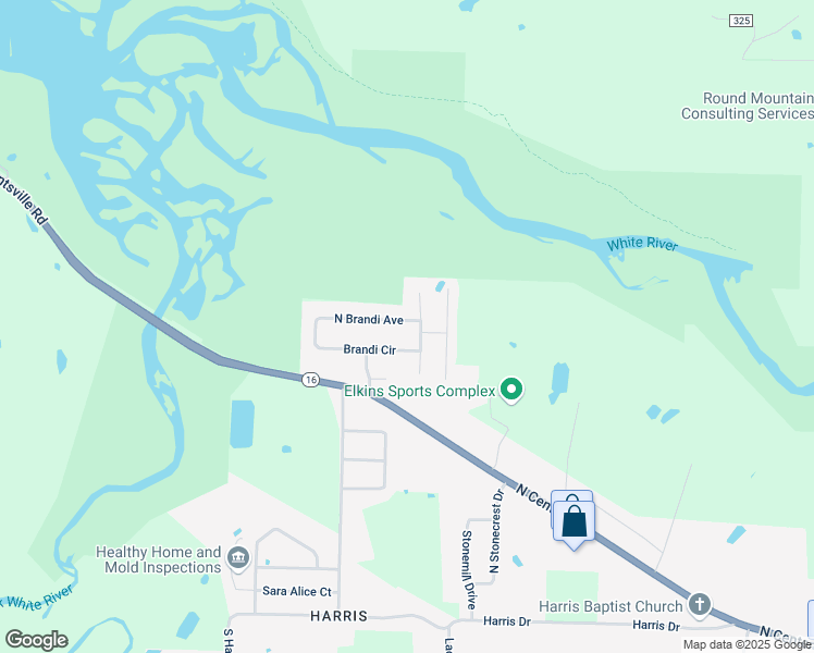 map of restaurants, bars, coffee shops, grocery stores, and more near 2217 North Brandi Avenue in Fayetteville