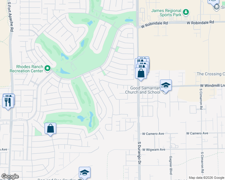 map of restaurants, bars, coffee shops, grocery stores, and more near 442 Dynacraft Street in Las Vegas